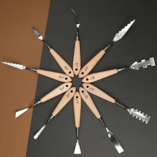 MAPPERZ Stainless Steel Artists Palette Knife Spatula Painting Mixing Scraper Thin and Flexible Art Tools for Oil Painting Acrylic Mixing, Canvas, Cake, Face Painting Knife No. J-1 To 10, Pack of 10