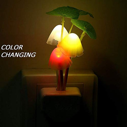 MAPPERZ Mushroom Shape Magic Night Light Lamp/Smart Night Bulb with Plug for Bedroom, Home Decoration (Pack of 1)