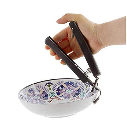 MAPPERZ Hot Pot Gripper Multi Colored Stainless Steel Clipper for Lift Kitchen Microwave Dishes Pots and Plates Safe (Pack of 1)