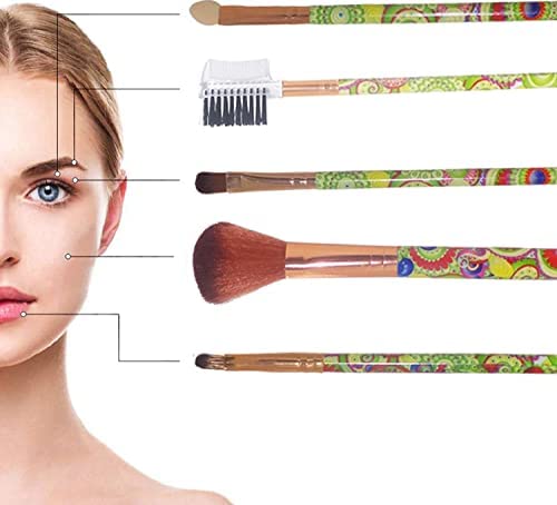 MAPPERZ Synthetic Makeup Brush for Foundation Blending Blush Face Powder (Set of 5, Multicolor)
