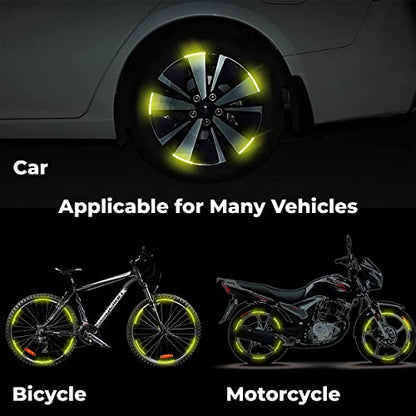 MAPPERZ 20pcs 3D Reflective Wheel Tire Rim Stripe Sticker for Car Motorcycle Cycling Bike Bicycle Night Safety Stripe Universal Anti-Scratch Reflective Rim Stickers -