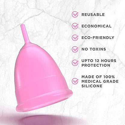 MAPPERZ Reusable Menstrual Cup for Women/ Small Size/ Silicone body/ Odour and Rash Free/ Protection for Up to 10-12 Hours
