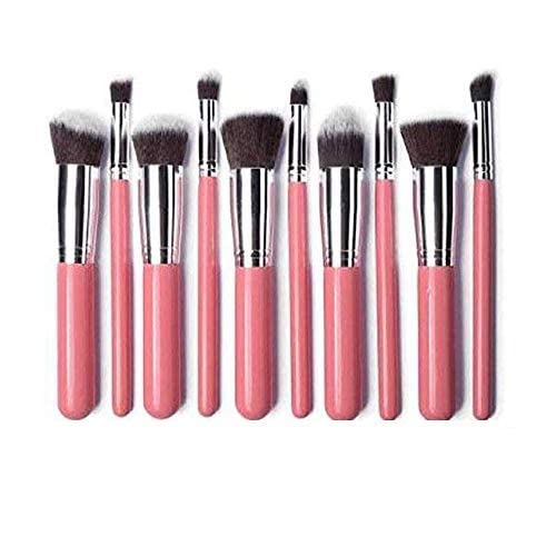 MAPPERZ Set of 10 Pcs Premium Synthetic Makeup Set Foundation Powder Blending Concealer Eye shadows Blush Soft Brush Tool Cosmetic - Black