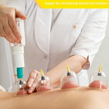 MAPPERZ Cupping Set Professional Chinese Acupoint Cupping Therapy Sets Portable, Suction Hijama Cupping Set with Vacuum Cupping Pump Cellulite Cupping Massage Kit,Pack Of 12-Cup
