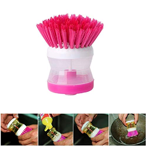 MAPPERZ Dish/Washbasin Cleaning Brush with Inbuilt Soap Dispenser for Multipurpose Cleaning
