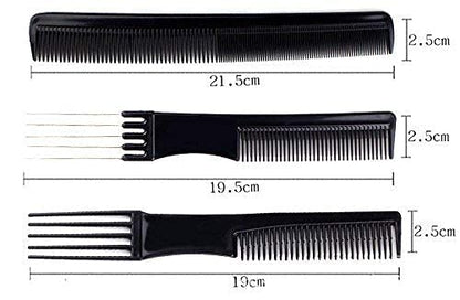 MAPPERZ Combo Of Multipurpose Professional Hair Comb Set And Lice Treatment Comb for Head Lice with Long Handle - Multicolor