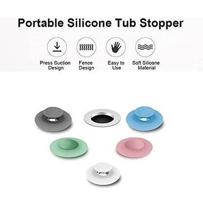 MAPPERZ Silicone Stopper and Filter Drain Pack of 2 Stopper/Strainer/Hair Catcher for Bathroom/Wash Basin/Kitchen Sink/Bathtub Sealer Cover