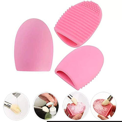 Mapperz Brush Egg Makeup Brush Cleaner Cleaning Tool Pink | Eco-friendly silicone makeup brush cleaner and dryer Egg shape