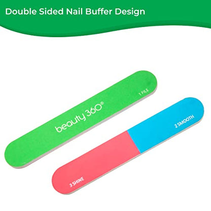 MAPPERZ Mini Grit Double Sided Nail Files And Buffer Professional Manicure/Pedicure Tool Rectangular Nail Art, Nail Care Buffer, 2 Sided Nail Care Product for Home and Salon, Random Color, Pack Of 1