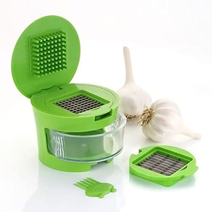 MAPPERZ Garlic Press, Cutter, Crusher, Mincer, and Storage Container (Pack of 1)