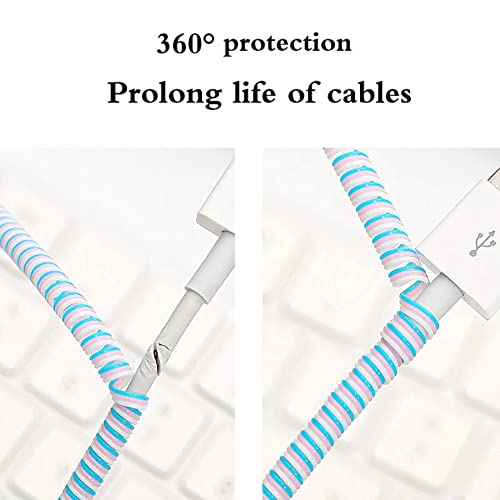 MAPPERZ Cable Protector USB Tube Metal Spiral Protector Spiral for Wire Repair Mobile Phone Charging Cable Earphones (150 CM)