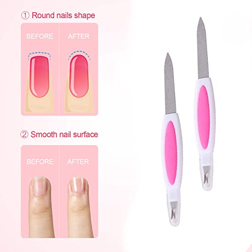 MAPPERZ 1 Stainless Steel Fingernail & Toenail Clippers(Nail Cutter), 1 Professional Manicure-Pedicure Nail Buffer, Professional Double Sided Crystal Nail File Set Of 2 for Nail Art-Care, Random Color