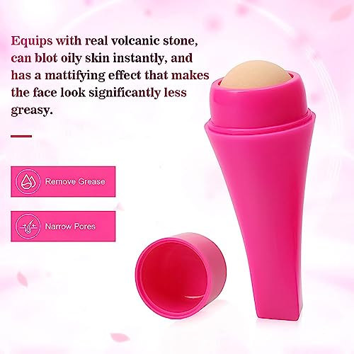 MAPPERZ Oil-absorbing Volcanic Roller, Reusable Portable Oily Skin Control On the Go, Instant Results Remove Excess Shine Rolling Stone for Oil Face Care, Natural Stone Mini Massager, Pack Of 1