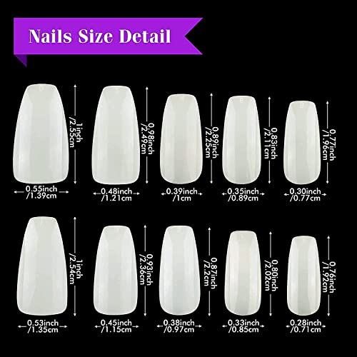 MAPPERZ Reusable Artificial Nails/False Nails Set of 100 Pcs/Fake Nails with 10 Sizes