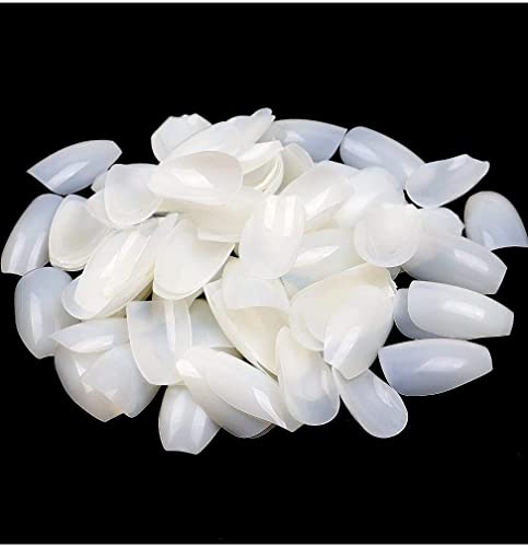 MAPPERZ 100 Fake False White Artificial Fingernail Nails Acrylic Tips Manicure Full Cover Nail Decorations for Women Girls, With Big Nail Glue For Acrylic Nails, Combo Of 100 Pc Nails & Nail Glue