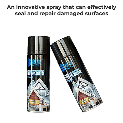 MAPPERZ Waterproof Patch & Seal Spray Rubber Flexx Repair & Sealant for Indoor and Outdoor Use, Black Rubber Coating Spray 450 ml - Pack of 1