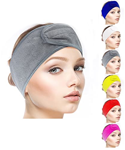 MAPPERZ VELCRO Hair Band Naylon Facial Spa Unisex Adjustable Elastic Headband Non slip Stretchable Washable Makeup Hair Band For Yoga Sport Bath Shower Towel Wrap Head Bands Makeup Headband (RANDOM)