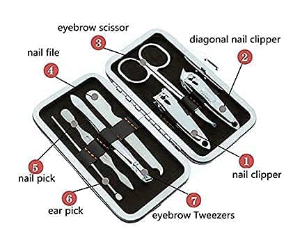 MAPPERZ Manicure Kit/Professional Stainless Steel Grooming Set With Leather Case
