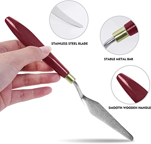 MAPPERZ Stainless Steel Artists Palette Knife Spatula Palette Knife Painting Mixing Scraper Thin and Flexible Art Tools for Oil Painting Acrylic Mixing (Palette Knife, No 5), Pack OF 1