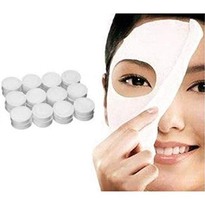 Mapperz Compressed Facial Lotion Tissue Paper DIY Home Spa Coin Face Mask | Compressed Facial Whitening Tablet Face Mask Sheet for Women and Girl (pack of 10)