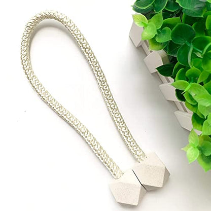 MAPPERZ Hexagonal Magnetic Braided Rope Drapery Window Curtains Loop Binding Ties Buckle