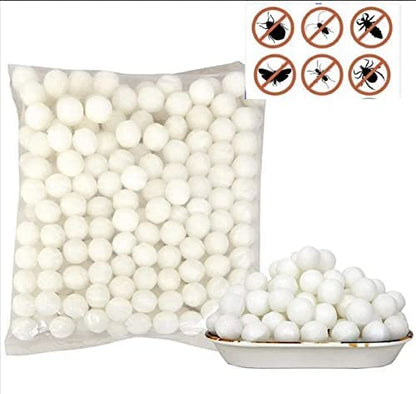 MAPPERZ Naphthalene Balls for Clothes/Naphthalene Balls 3 in 1 Anti-Insect, Anti-Moth, Anti-pests/Napthalene Balls for Bathroom, Cockroaches - White (200gm)