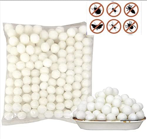 MAPPERZ Naphthalene Balls for Clothes/Naphthalene Balls 3 in 1 Anti-Insect, Anti-Moth, Anti-pests/Napthalene Balls for Bathroom, Cockroaches - White (200gm)