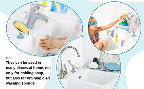 MAPPERZ Leaf-Shape Self Draining Soap Dish Holder/ Easy Clean Bar Soap Holder with Suction Cup Soap Dish Suitable for Shower/ Bathroom/ Kitchen Sink - Multicolor