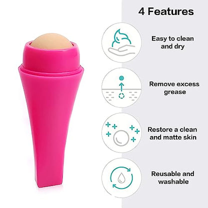 MAPPERZ Oil-absorbing Volcanic Roller, Reusable Portable Oily Skin Control On the Go, Instant Results Remove Excess Shine Rolling Stone for Oil Face Care, Natural Stone Mini Massager, Pack Of 1