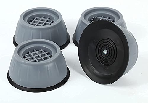 Mapperz Washer Dryer Anti Vibration Pads with Suction Cup Feet, Fridge Washing Machine Leveling Feet Anti Walk Pads Shock Absorber Furniture Lifting Base(4 Piece) Washing maching Floor Rack