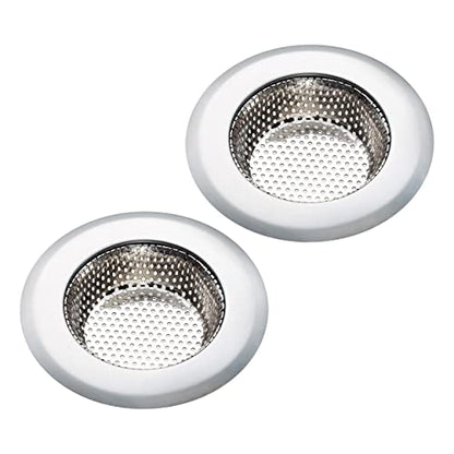 MAPPERZ Kitchen Sink Strainer - Stainless Steel, Large Wide Rim 4.5 Inch Diameter Pack of 2