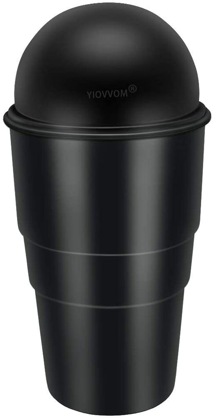 MAPPERZ Small Mini Trash Bin Car Trash Garbage Can for Car Office Home/ Car Mini Trash Plastic Ash Bin - Black