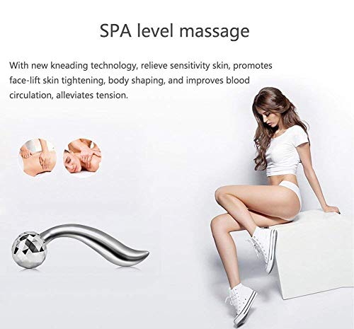MAPPERZ 3D Manual Roller Massager/Body Massager/ 360 Rotate Roller Face Body Massager/Skin Lifting/Wrinkle Remover and Facial Massage/Relaxation and Skin Tightening Tool/Unisex - Silver
