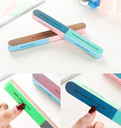 MAPPERZ 7-Sided Nail Buffer, Shiner, Filer for Manicure, Nail Buffer Block for Home and Salon Use - Pack of 2