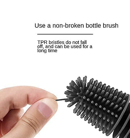 MAPPERZ Long Handle Bottle Cleaner Brush Silicone Brush for Bottle Washing, Baby Bottle Brush Cleaner - Multicolor (Pack of 1)