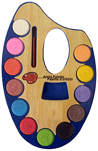 MAPPERZ Artistic Palette with Water Color and Artist Paint Brush 12 Sets Multicolor Palette for Creative Expression