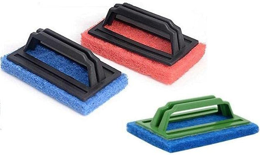 MAPPERZ crubber Brush for Bathroom Kitchen Floor Cleaning with Handle/ Tile Cleaning Scrubber Brush/ Sink Cleaning Brush - Multicolor