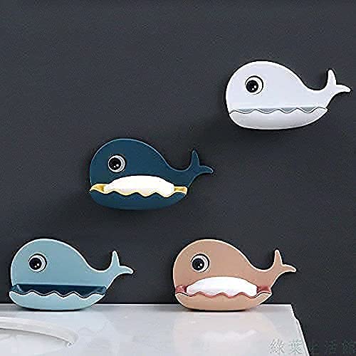MAPPERZ Soap Holder Self Adhesive Wall Mounted Soap Sponge Holder Plastic Storage Suitable for Shower, Bathroom, Kitchen Sink, Random Color, Pack of 1