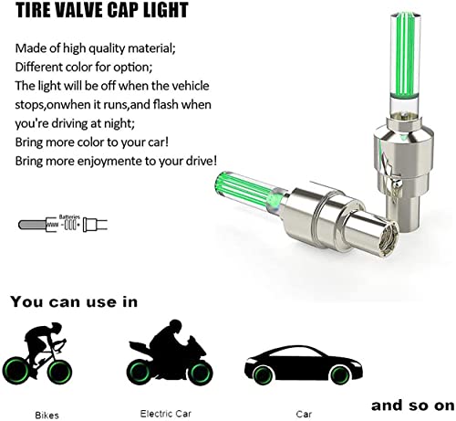 MAPPERZ Wheel Tyre Rim Valve Led Flash Light Cap with Motion Sensors for Car Motorcycles Bicycle Accessories