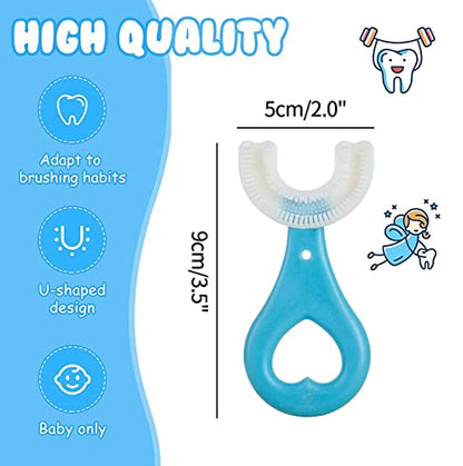 MAPPERZ U Shaped Silicone Toothbrush for Kids/ 360 Degree Soft Oral Teeth Cleaning For Baby Infant Toddler Children - 2 to 5 Years