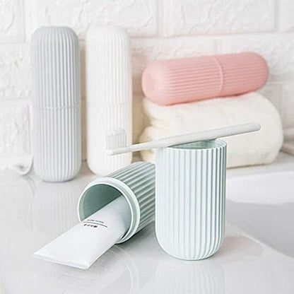 MAPPERZ Capsule Shape Travel Toothbrush Toothpaste Case Holder Portable Toothbrush Storage Plastic Toothbrush Holder - Multicolor (1)