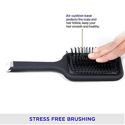 MAPPERZ Hair Straightener Brush/ Large Square Air Cushion Detangle Paddle Brush with Ball Tip Bristles For Professional Hair Styling and Cutting/ Men and Women