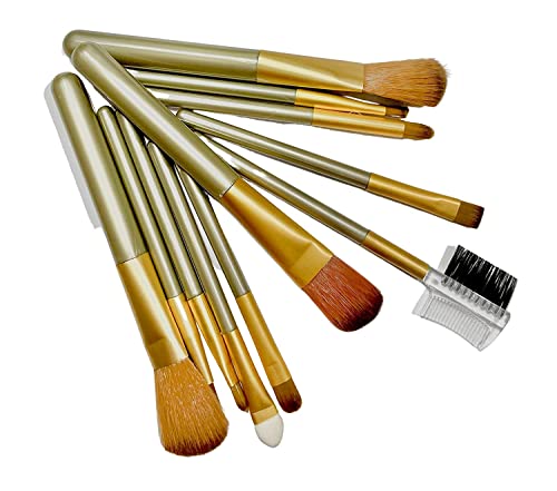 MAPPERZ Makeup Brushes Set Of 12, Eyeliner Eyeshadow Blending Brush, Wool Make Up Brush Set ,Powder Face Foundation, Eyeshadow, Eyeliner, Lip, Cosmetic Brushes