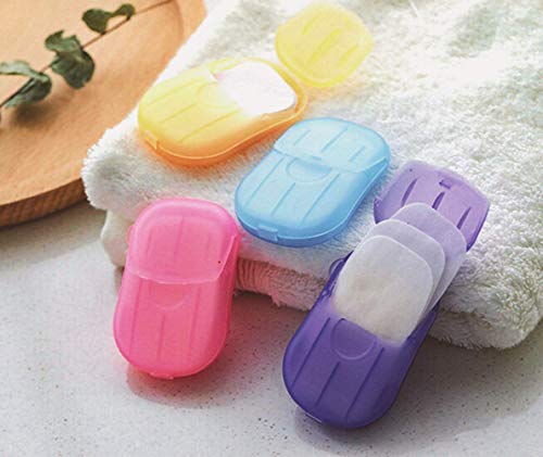 MAPPERZ Paper Soap Strips Box For Traveling/Portable Disposable Hand Washing Cleaning Paper Soap/Slice Sheets Foaming Paper Soap For Travel - Assorted Colors (Pack of 4 Box)