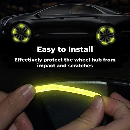 MAPPERZ 20pcs 3D Reflective Wheel Tire Rim Stripe Sticker for Car Motorcycle Cycling Bike Bicycle Night Safety Stripe Universal Anti-Scratch Reflective Rim Stickers -