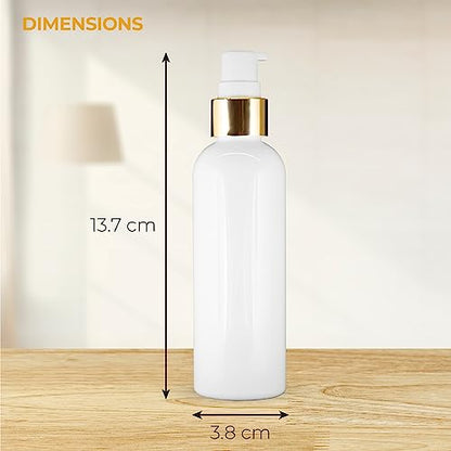 MAPPERZ Plastic Pump Bottle Dispenser, Portable Clear BPA-Free Cylindrical Shampoo Lotion Hand Pump Bottle, Durable Refillable Empty Containers for Massage Oil, Liquid Soap, White, 100ml, PC-1