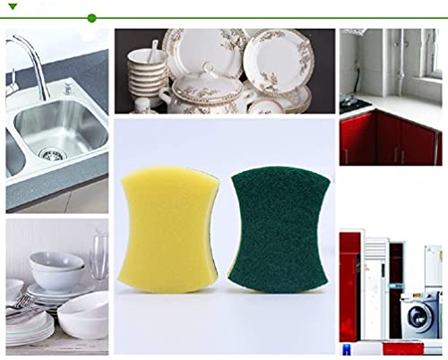 MAPPERZ Multipurpose Scrub pad with Sponge Pad/ 2 in 1 Cleaning Scrubber Dish/Utensil/Tiles/Washbasin - Green and Yellow
