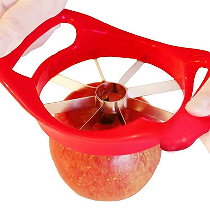 MAPPERZ Apple Cutter with 8 Blades/Slicer for Precision Cutting/Stainless Steel Blades for Fruit Cutter - Red