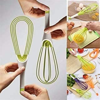 MAPPERZ Magic Foldable Plastic Whisk Beater Hand Blender Mixer Froth Whisker Latte Maker for Milk Coffee Egg Beater Juicer/ Whisk 2-in-1 Rotating Silicone Whisk