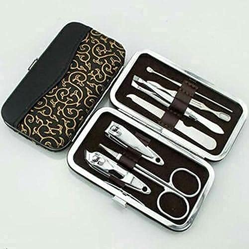 MAPPERZ Professional Manicure Kit/Grooming Set With Leather Case (7 In 1)